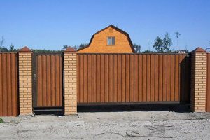 откатные ворота из профнастила